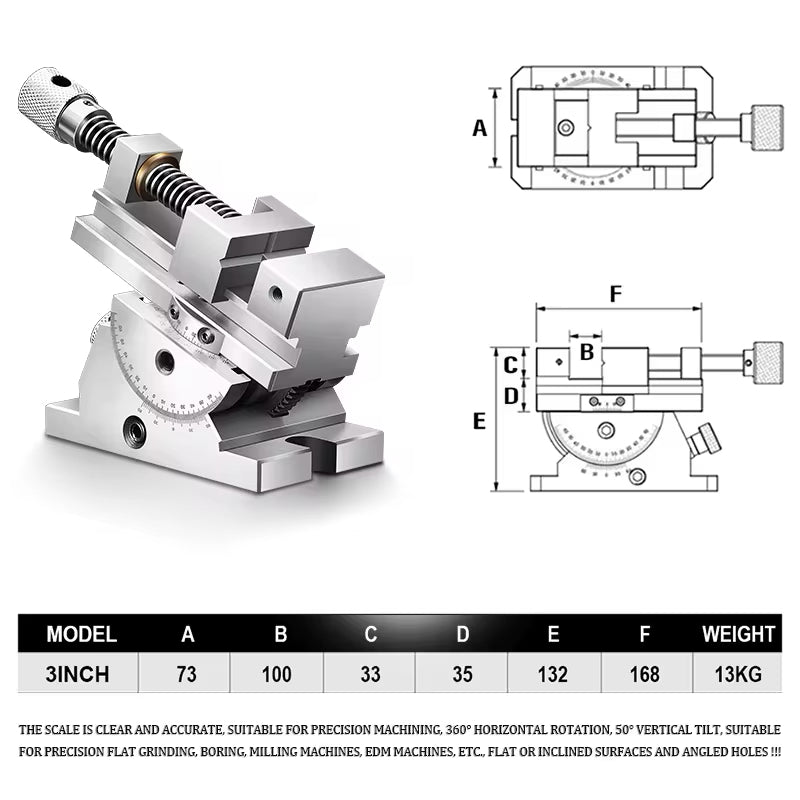 ▶Universal Parallel Jaw Precision Rotary Adjustable Vise