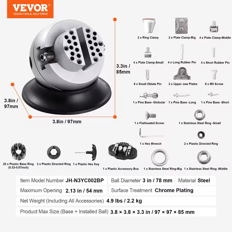 ▶360° Rotating Ball Vise