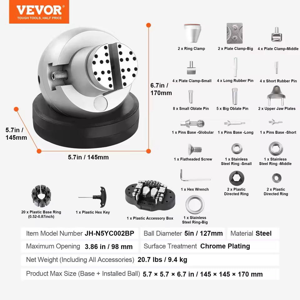 ▶360° Rotating Ball Vise