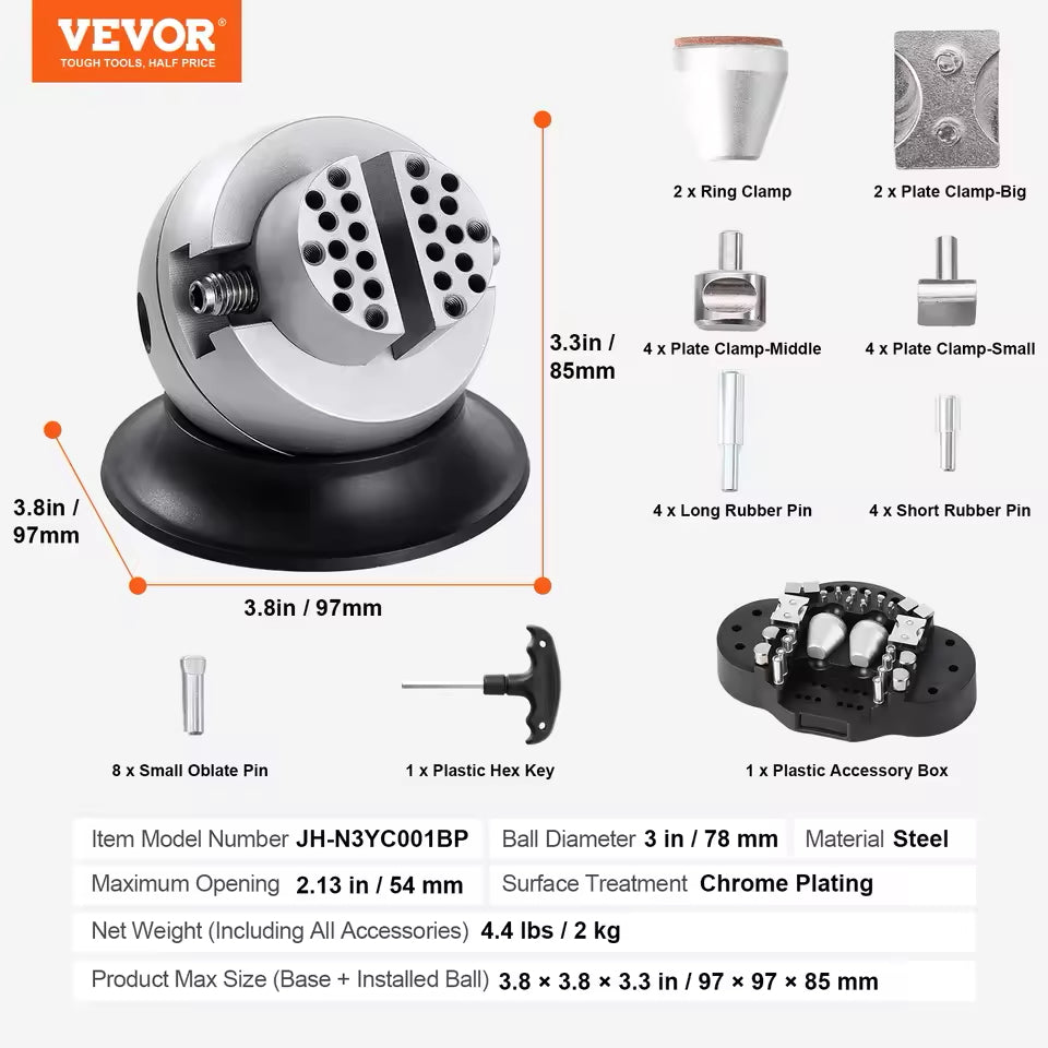 ▶360° Rotating Ball Vise