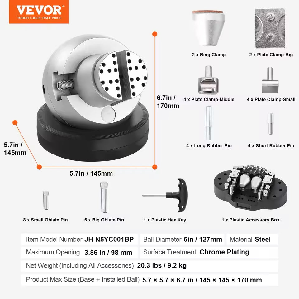 ▶360° Rotating Ball Vise